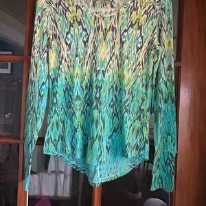 Marmot Green and Yellow Patterned Top/Hoodie
